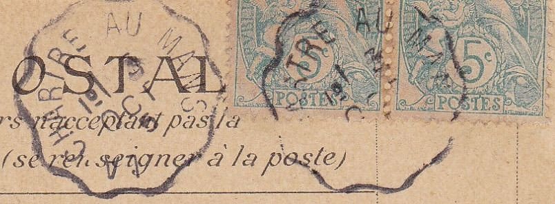 Courrier-Convoyeur-Ligne du Tramway La Chartre au Mans carte postale de Challes Octobre 1905